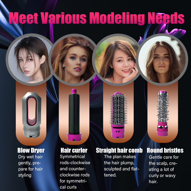 5 IN ONE HOT AIR COMB HAIR DRYER